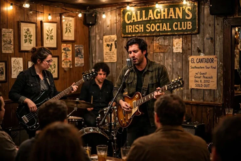 Illustration for the news story: El Cantador Closes Southeastern Tour at Callaghan’s With Great Peacock
