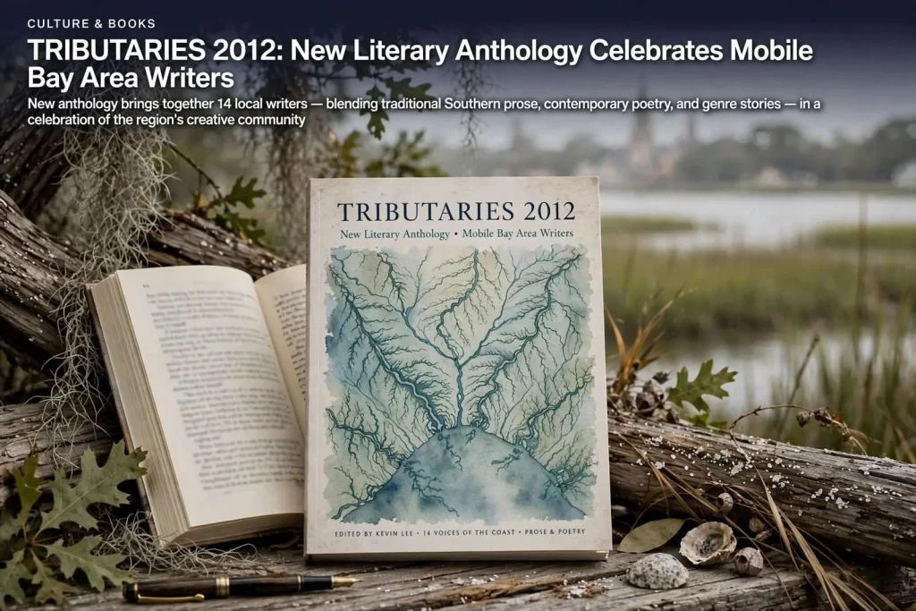 Illustration for the news story: Tributaries 2012: New Literary Anthology Celebrates Mobile Bay Area Writers