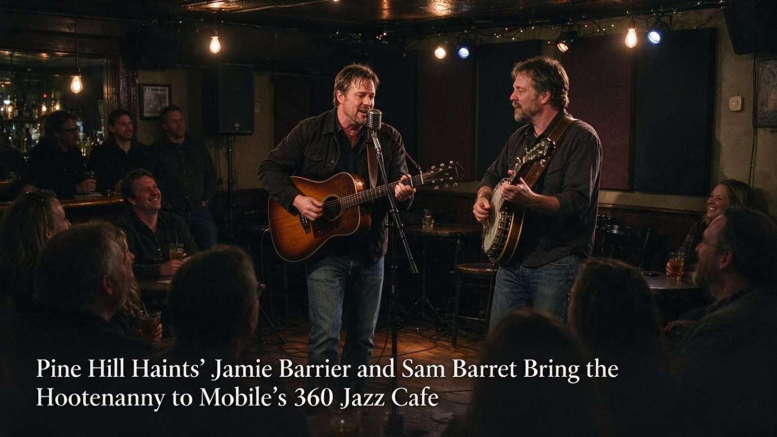 Illustration for the news story: Pine Hill Haints’ Jamie Barrier and Sam Barret Bring the Hootenanny to Mobile’s 360 Jazz Cafe