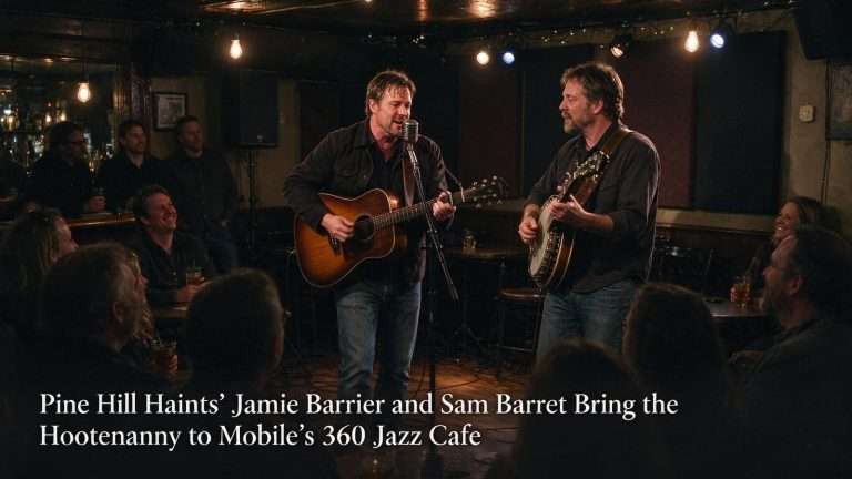Illustration for the news story: Pine Hill Haints’ Jamie Barrier and Sam Barret Bring the Hootenanny to Mobile’s 360 Jazz Cafe