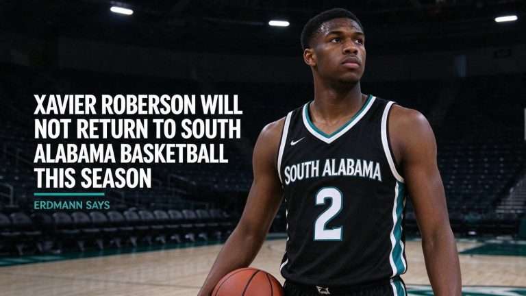 Illustration for the news story: Xavier Roberson Will Not Return to South Alabama Basketball This Season, Erdmann Says