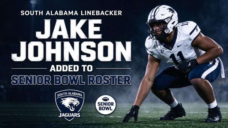 Illustration for the news story: South Alabama Linebacker Jake Johnson Added to Senior Bowl Roster