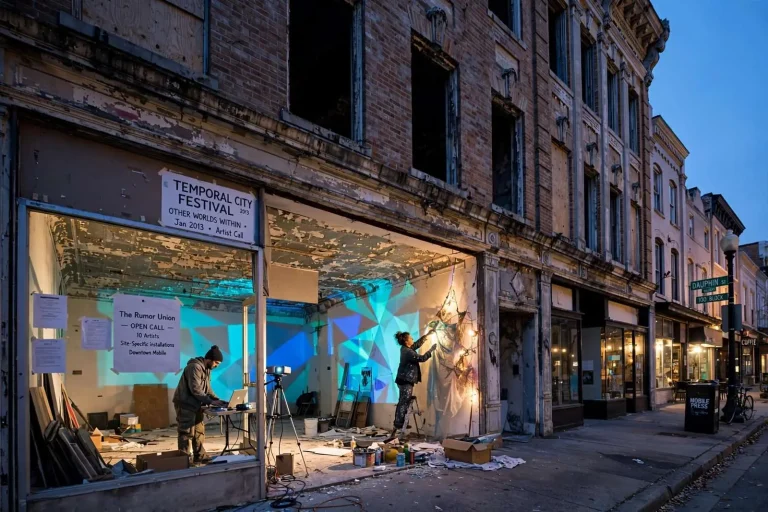 Illustration for the news story: Temporal City Festival 2013 Invites Artists to Reimagine Downtown Mobile’s Abandoned Spaces