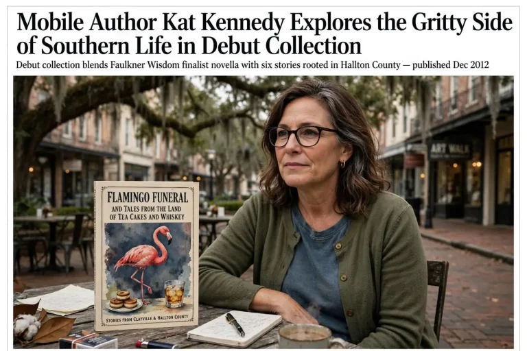 Illustration for the news story: Mobile Author Kat Kennedy Explores the Gritty Side of Southern Life in Debut Collection