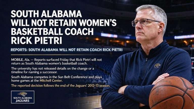 Illustration for the news story: Reports: South Alabama Will Not Retain Women’s Basketball Coach Rick Pietri
