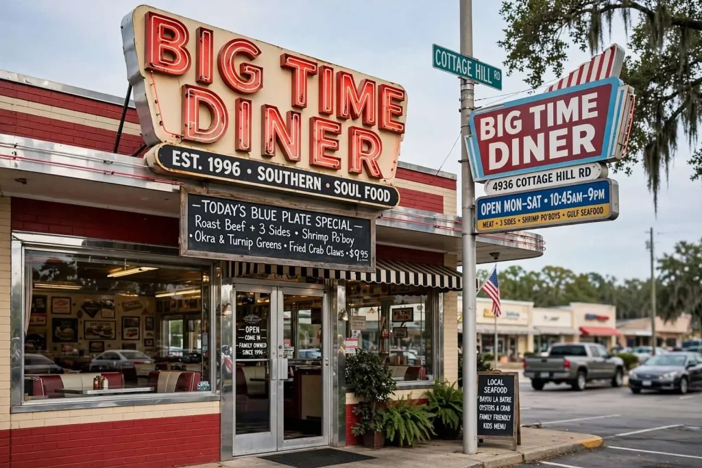 Illustration for the news story: Big Time Diner Serves Up Consistent Southern Comfort on Cottage Hill Road