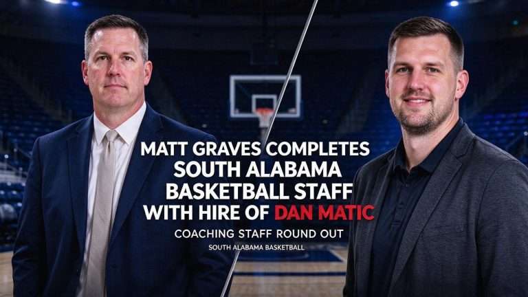 Illustration for the news story: Matt Graves Completes South Alabama Basketball Staff With Hire of Dan Matic