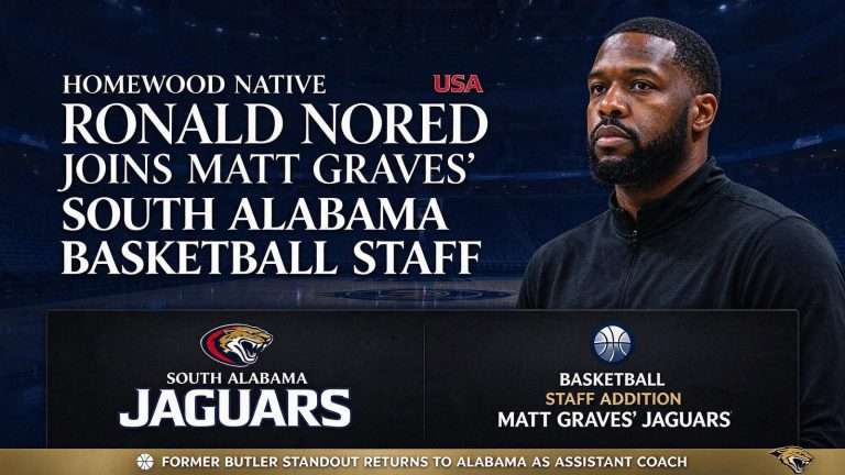Illustration for the news story: Homewood Native Ronald Nored Joins Matt Graves’ South Alabama Basketball Staff