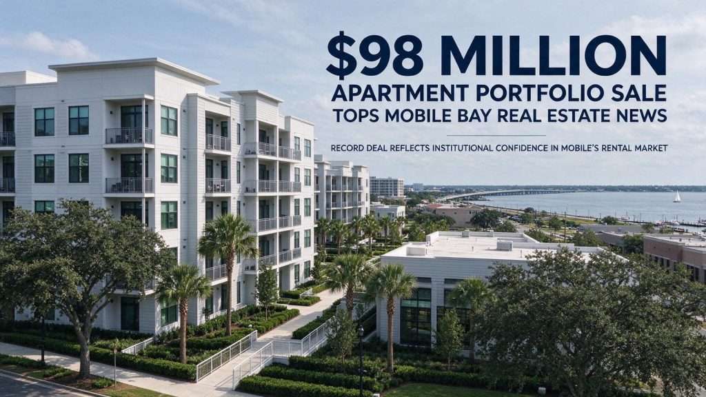 Illustration for the news story: $98 Million Apartment Portfolio Sale Tops Mobile Bay Real Estate News