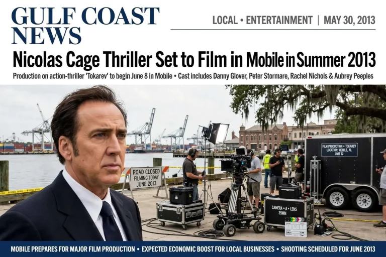 Illustration for the news story: Nicolas Cage Thriller Set to Film in Mobile in Summer 2013
