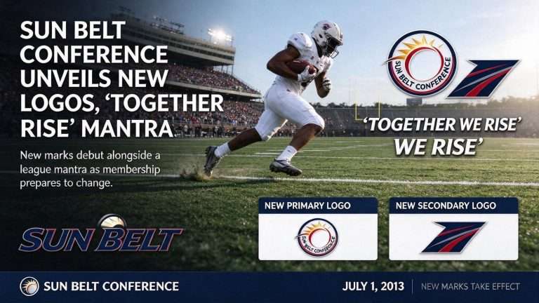 Illustration for the news story: Sun Belt Conference Unveils New Logos, ‘Together We Rise’ Mantra