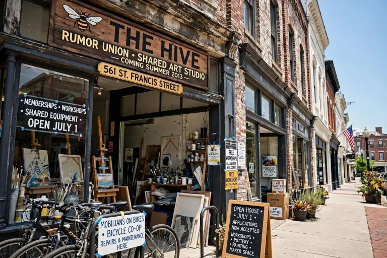 Illustration for the news story: Rumor Union Launches The Hive, a Shared Art Studio in Downtown Mobile