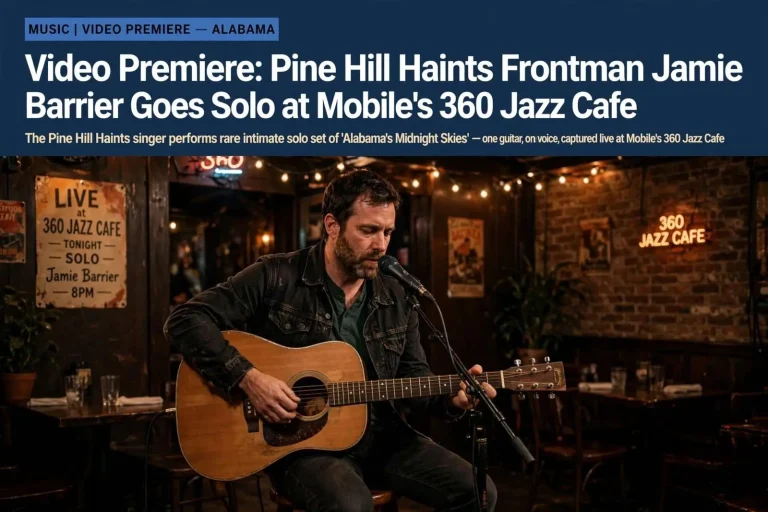 Illustration for the news story: Video Premiere: Pine Hill Haints Frontman Jamie Barrier Goes Solo at Mobile’s 360 Jazz Cafe