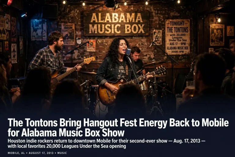 Illustration for the news story: The Tontons Bring Hangout Fest Energy Back to Mobile for Alabama Music Box Show