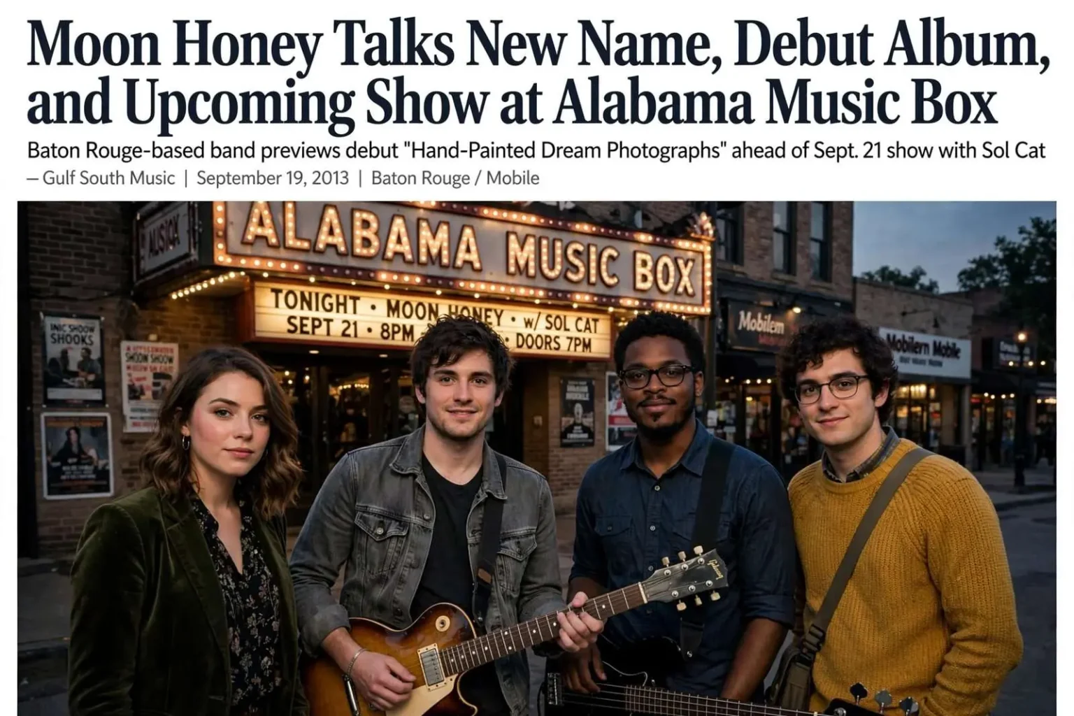 Illustration for the news story: Moon Honey Talks New Name, Debut Album, and Upcoming Show at Alabama Music Box