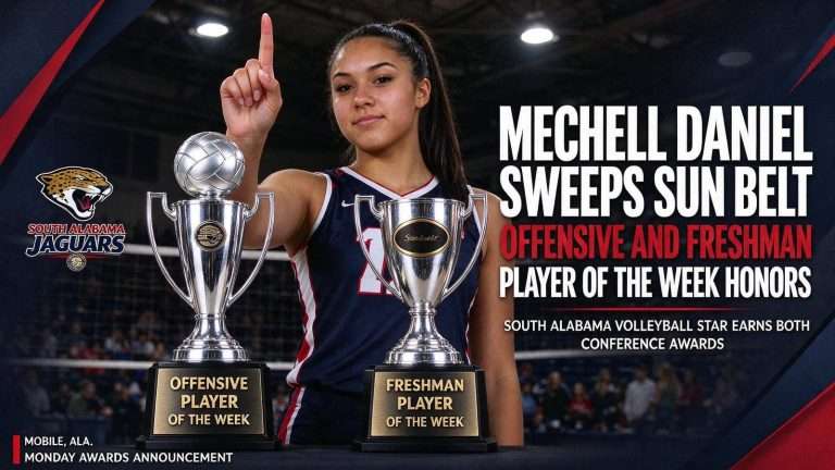 Illustration for the news story: Mechell Daniel Sweeps Sun Belt Offensive and Freshman Player of the Week Honors for South Alabama