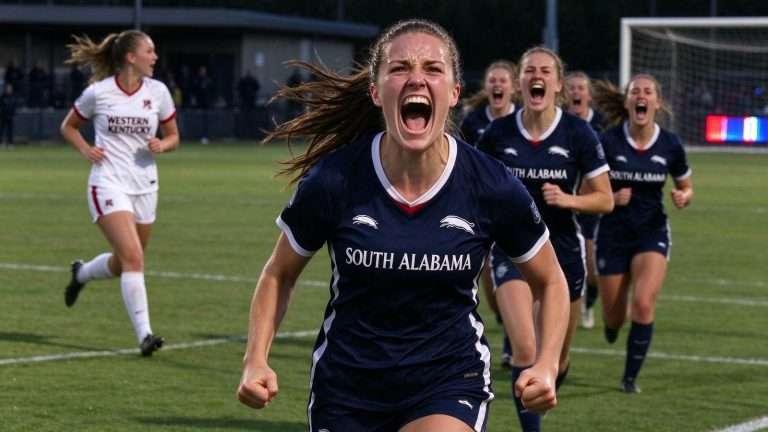 Illustration for the news story: South Alabama Soccer Wins First Sun Belt Tournament Title, Earns First NCAA Tournament Berth