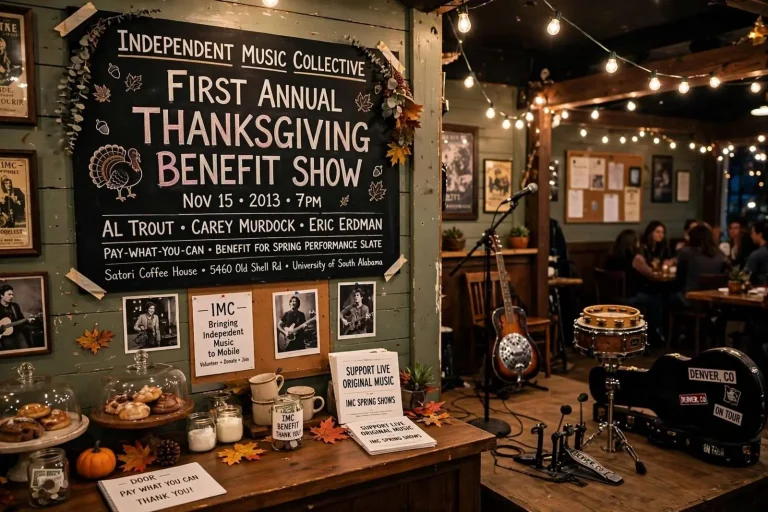 Illustration for the news story: University of South Alabama’s Independent Music Collective Hosts First Thanksgiving Benefit Show