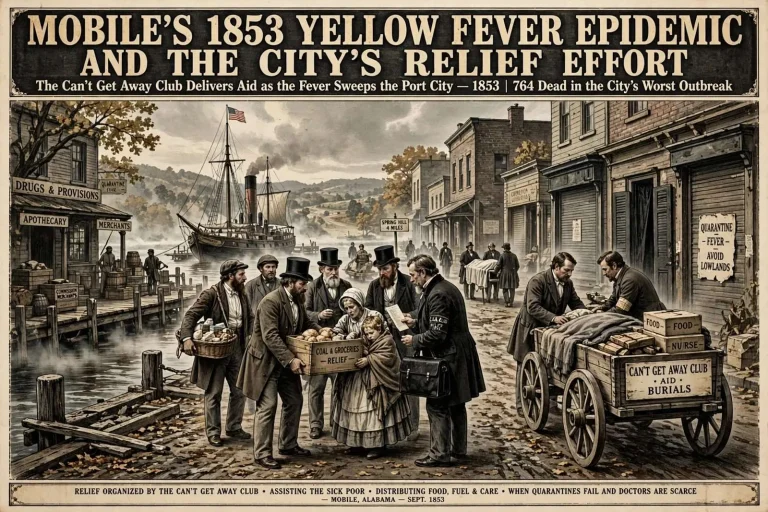 Illustration for the news story: Mobile’s 1853 Yellow Fever Epidemic and the City’s Relief Effort