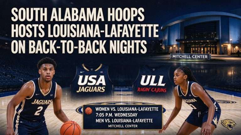 Illustration for the news story: South Alabama Men’s and Women’s Basketball Host Louisiana-Lafayette on Back-to-Back Nights