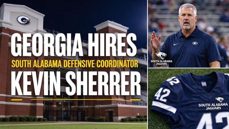 Illustration for the news story: Georgia Hires South Alabama Defensive Coordinator Kevin Sherrer
