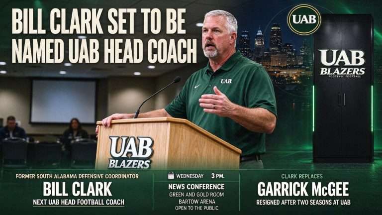 Illustration for the news story: Former South Alabama Defensive Coordinator Bill Clark Set to Be Named UAB Head Coach