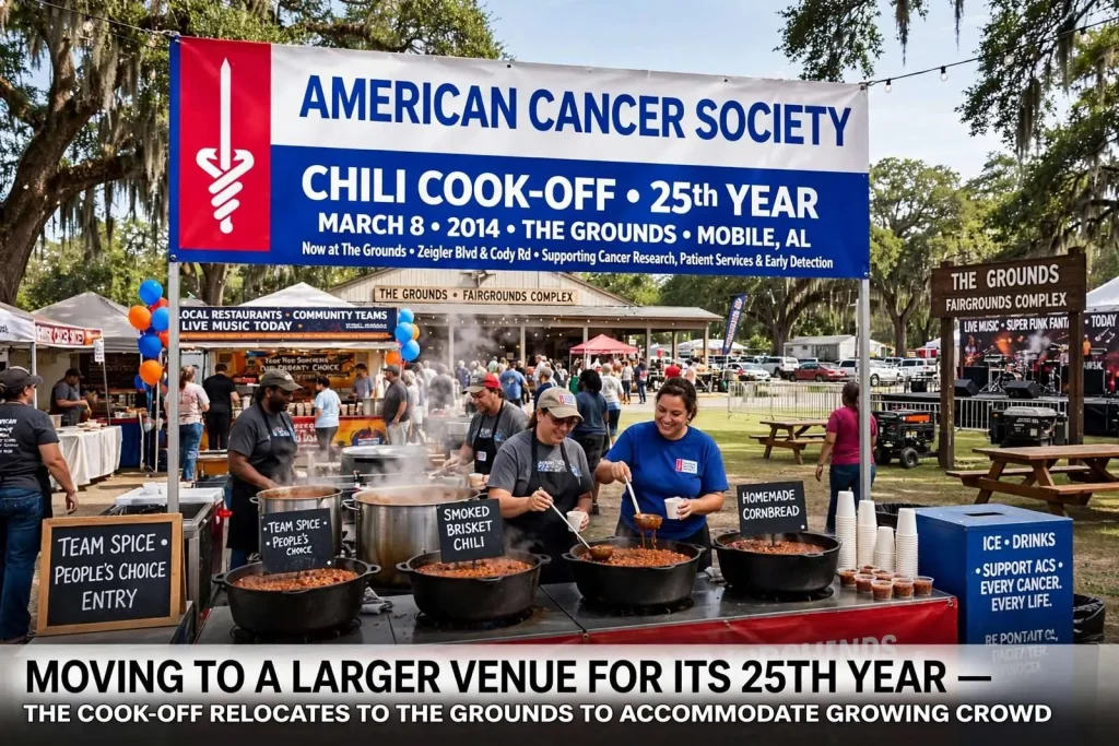 Illustration for the news story: American Cancer Society Chili Cook-off Moves to The Grounds in Mobile