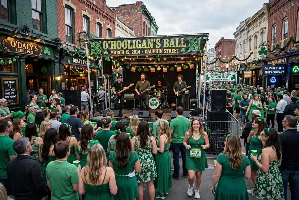 Illustration for the news story: Sister Hazel Headlines O’Hooligan’s Ball at O’Daly’s with the Green Dress Run and a Full Day of St. Patrick’s Festivities