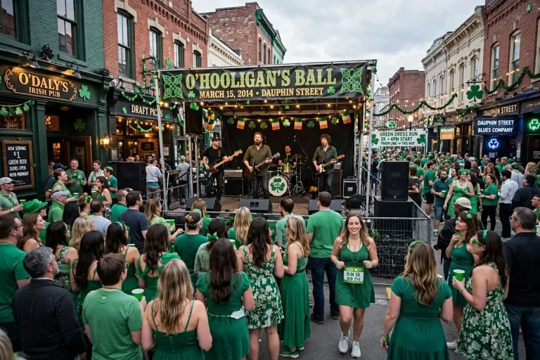 Illustration for the news story: Sister Hazel Headlines O’Hooligan’s Ball at O’Daly’s with the Green Dress Run and a Full Day of St. Patrick’s Festivities