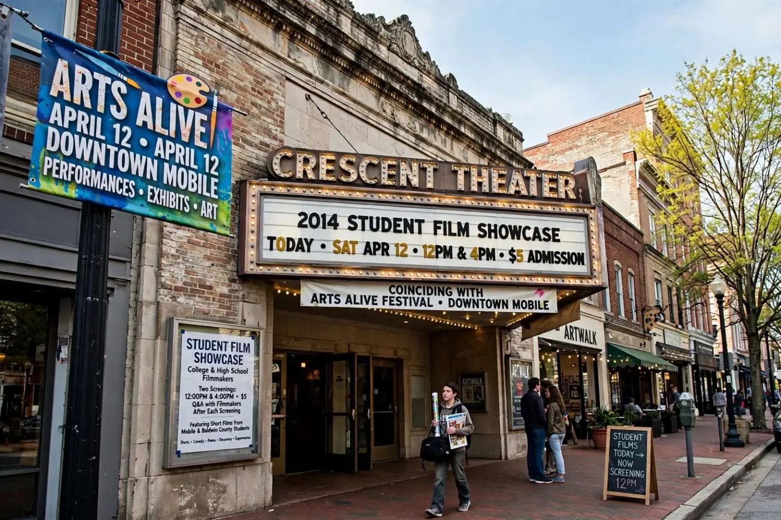 Illustration for the news story: Crescent Theater to Host 2014 Student Film Showcase During Arts Alive