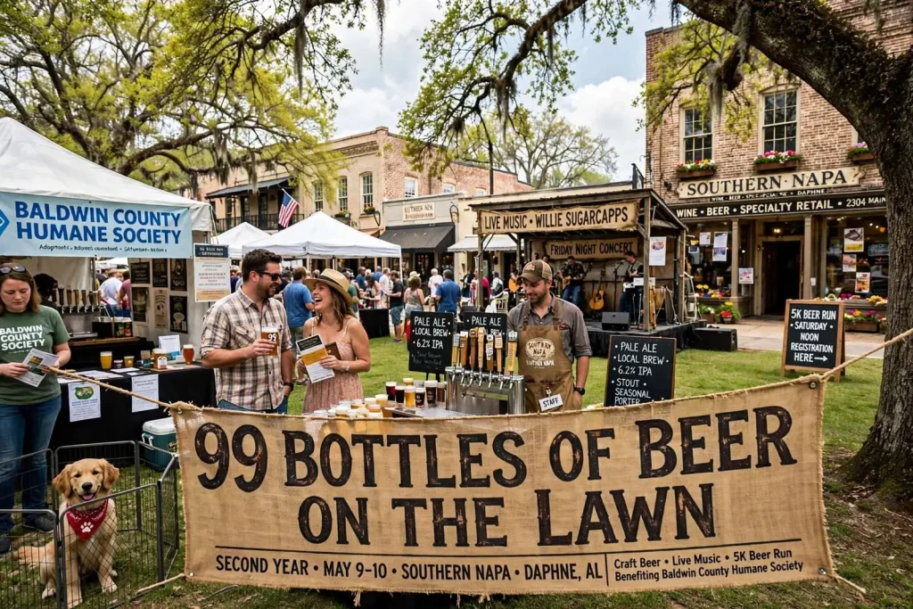 Illustration for the news story: Daphne’s ’99 Bottles of Beer on the Lawn’ Craft Beer Festival Returns for Second Year