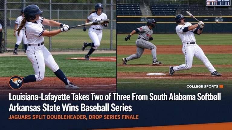 Illustration for the news story: Louisiana-Lafayette Takes Two of Three From South Alabama Softball; Arkansas State Wins Baseball Series