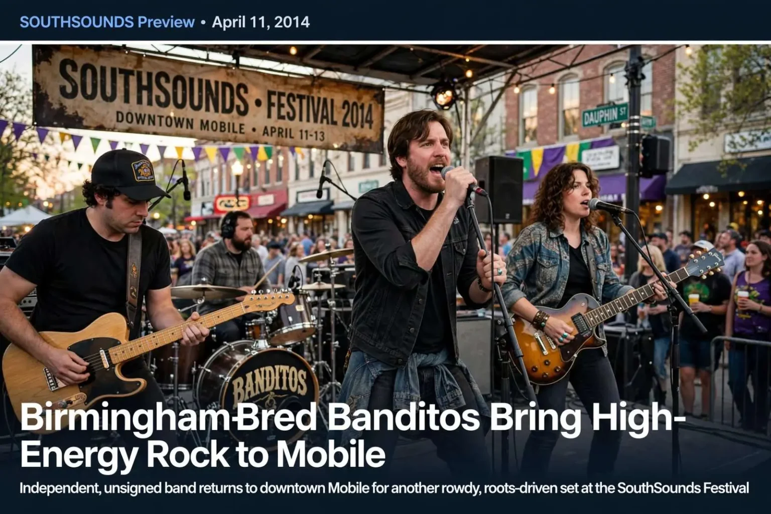 Illustration for the news story: SouthSounds Preview: Birmingham-Bred Banditos Bring High-Energy Rock to Mobile