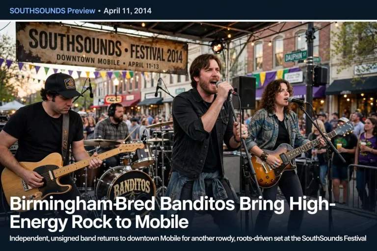 Illustration for the news story: SouthSounds Preview: Birmingham-Bred Banditos Bring High-Energy Rock to Mobile