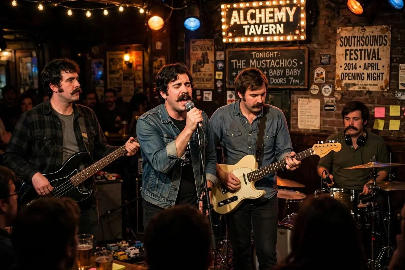Illustration for the news story: SouthSounds Preview: Mobile’s The Mustachios Play Alchemy Tavern on Opening Night