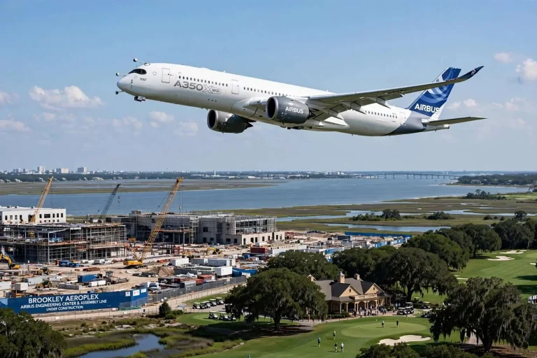 Illustration for the news story: Airbus Test Jet to Fly Over Mobile This Week