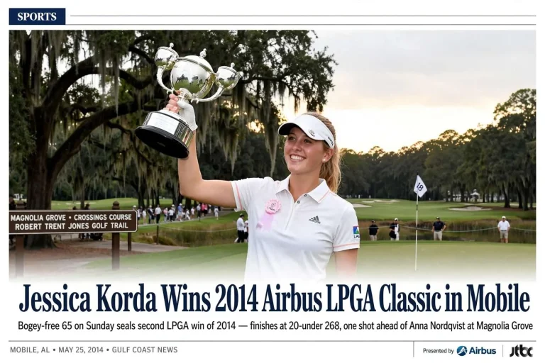 Illustration for the news story: Jessica Korda Won the 2014 Airbus LPGA Classic in Mobile
