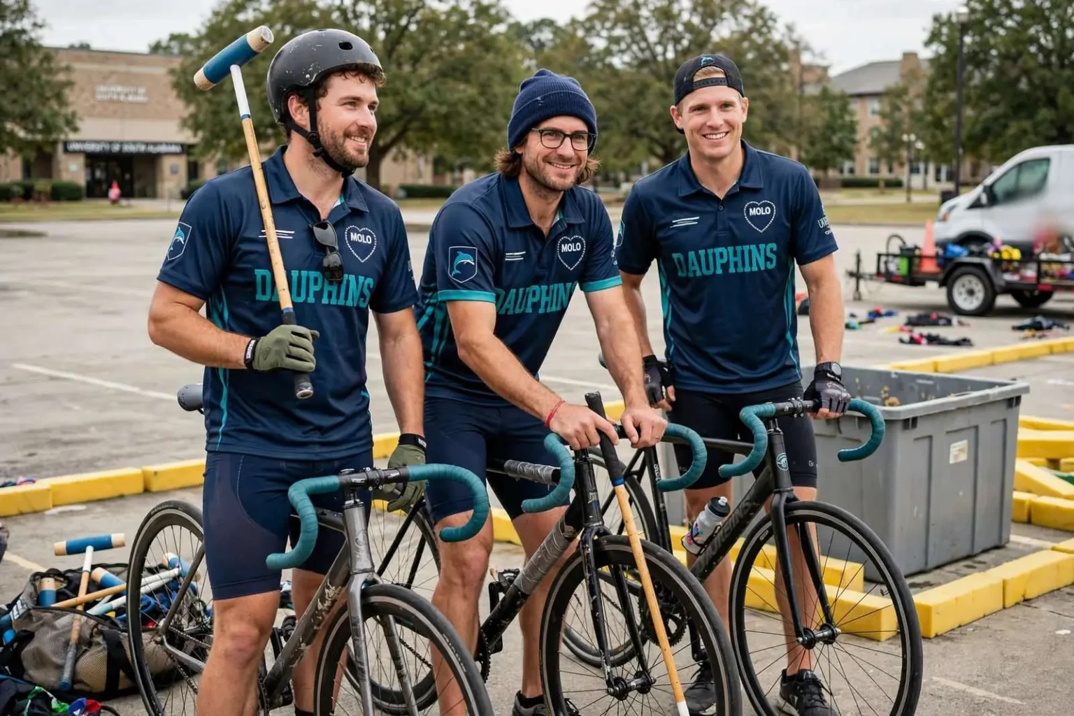 Illustration for the news story: Mobile Bike Polo Team the Dauphins Earn Spot at Continental Championships
