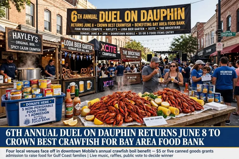 Illustration for the news story: 6th Annual Duel on Dauphin Returns June 8 to Crown Best Crawfish for Bay Area Food Bank