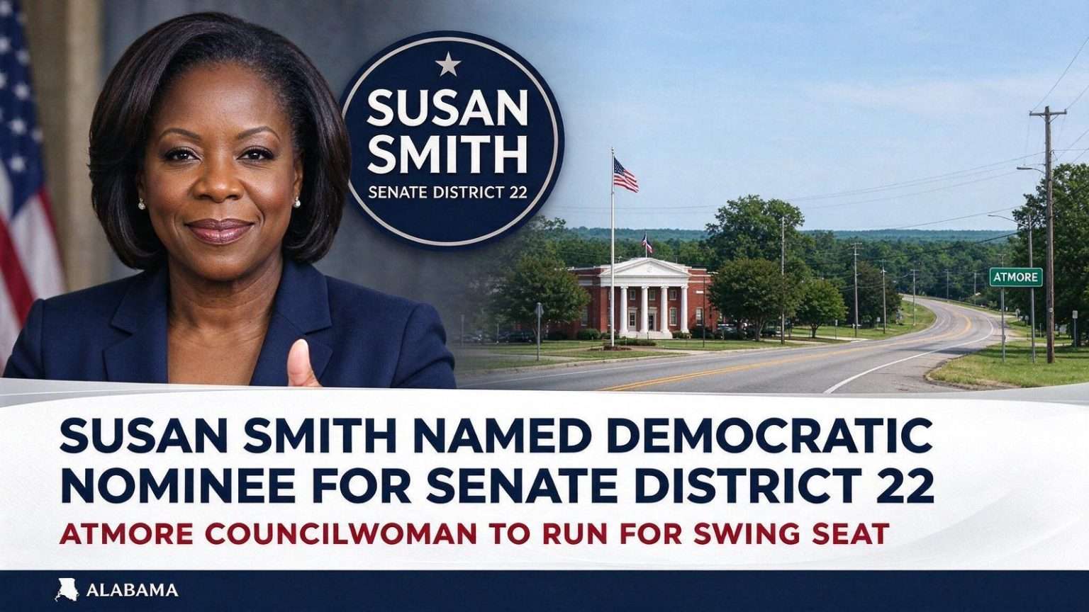 Illustration for the news story: Atmore Councilwoman Susan Smith Named Democratic Nominee for Senate District 22