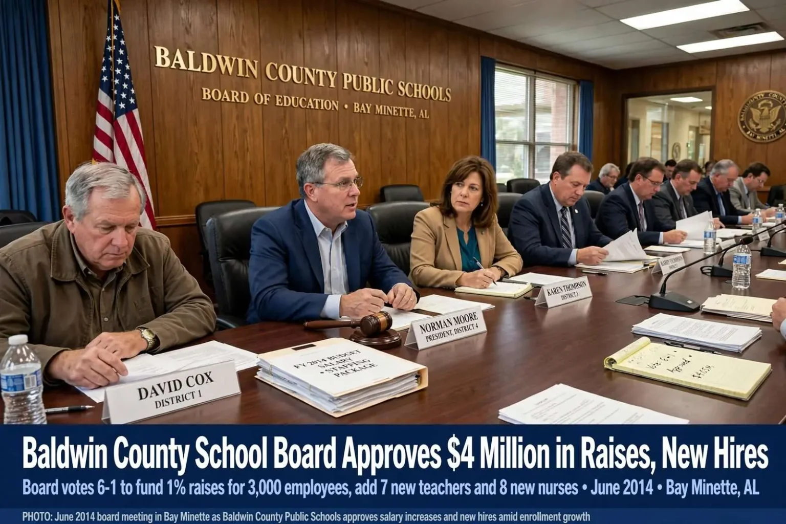 Illustration for the news story: Baldwin County School Board Approves $4 Million in Raises, New Hires