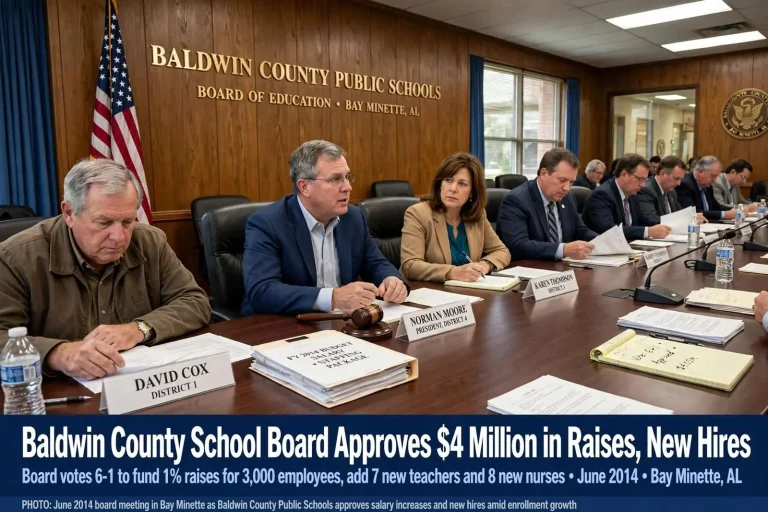Illustration for the news story: Baldwin County School Board Approves $4 Million in Raises, New Hires