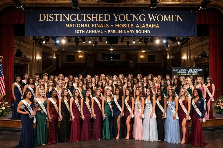 Illustration for the news story: 50 Young Women Compete for $155,000 in Scholarships at Mobile Civic Center Finals