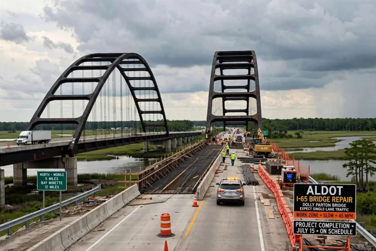 Illustration for the news story: ‘Dolly Parton Bridge’ Repairs on I-65 Tracking Toward July 15 Finish