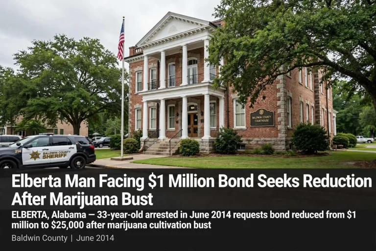 Illustration for the news story: Elberta Man Facing $1 Million Bond Seeks Reduction After Marijuana Bust