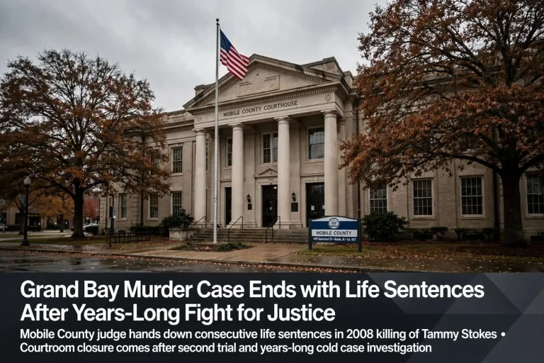 Illustration for the news story: Grand Bay Murder Case Ends with Life Sentences After Years-Long Fight for Justice