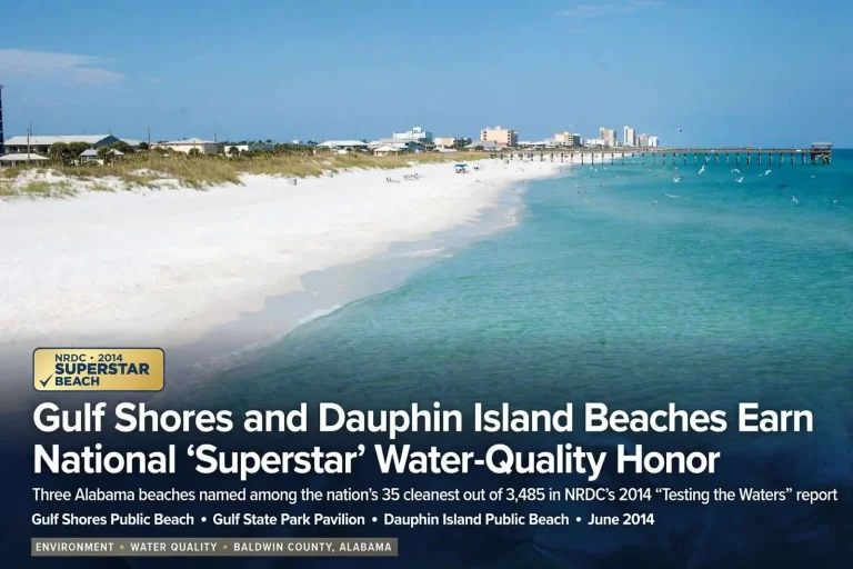 Illustration for the news story: Gulf Shores and Dauphin Island Beaches Earn National ‘Superstar’ Water-Quality Honor