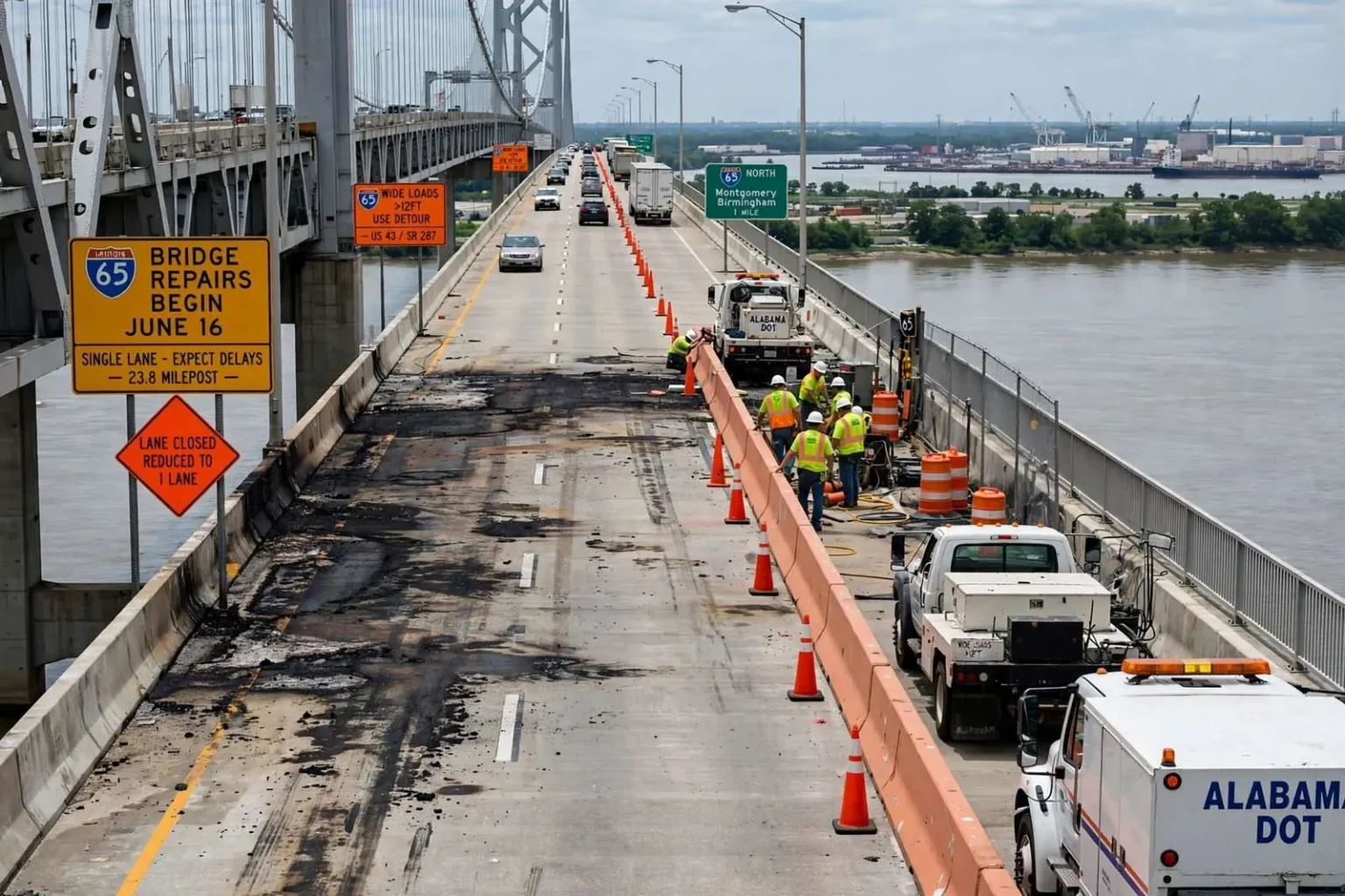 Illustration for the news story: I-65 Bridge Repairs to Begin Following May Tanker Truck Fire