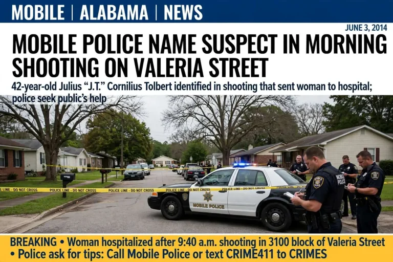 Illustration for the news story: Mobile Police Name Suspect in Morning Shooting on Valeria Street