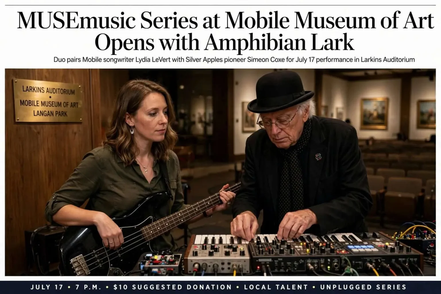 Illustration for the news story: MUSEmusic Series at Mobile Museum of Art Opens with Amphibian Lark